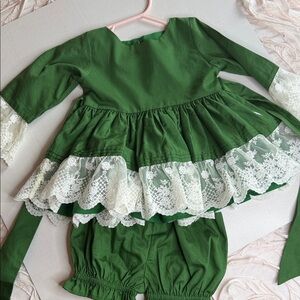 Well Dressed Wolf Emerald Party Tunic Set 24m